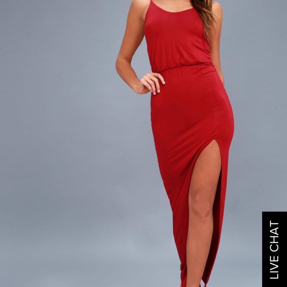 Red maxi dress